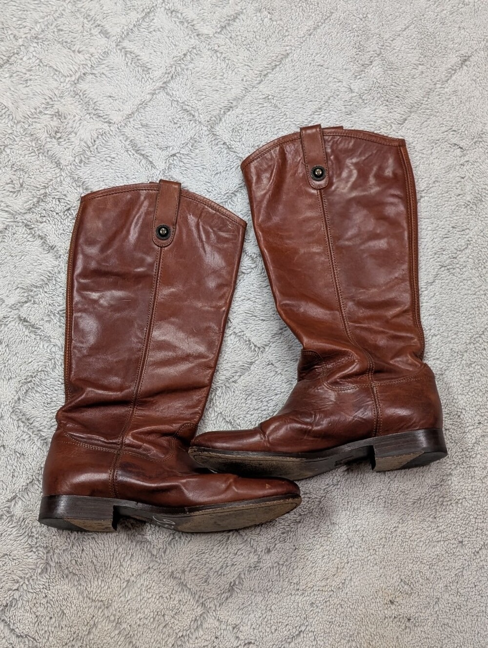Frye Brown Leather Mid-Calf Riding Boots
